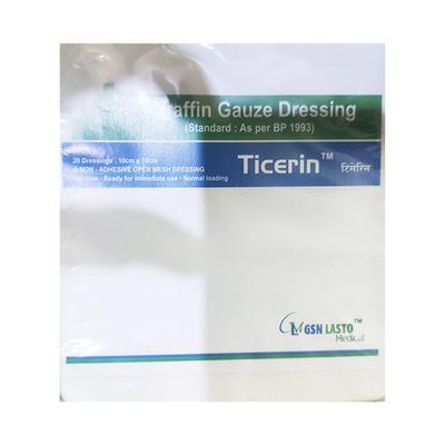 Ticerin Paraffin Gauze Dressing (10 cm x 10 cm) 20's - Bandages