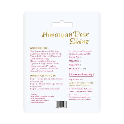 Lord's Himalyan Rose Shine 24 Hr Lip Protection 10 gm - Personal Care(Homeopathy)