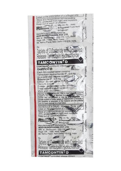 Tamcontin D Tablet 10'S - Bladder And Prostate Disorders-Dru