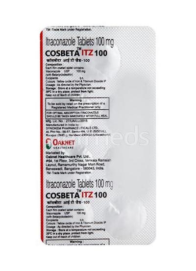 Cosbeta Itz 100mg Tablet 7'S - Fungal Infections-Anf