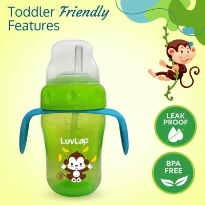 LuvLap Banana Time 2 in 1 Sipper - Green 210 ml - Feeding & Nursing