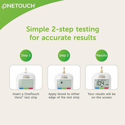 OneTouch Verio Test Strip 100's + OneTouch Delica Plus Lancet (Pack of 4 x 25's) - Blood Glucose Monitors/Strips
