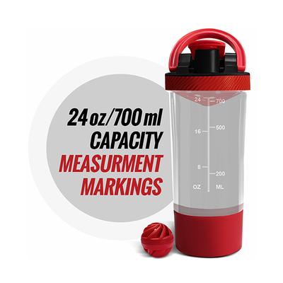 MuscleXP Power XP Gym Shaker - Transparent & Red 700 ml - Workout Essentials