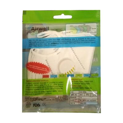 Airwell N95 Anti-Pollution Face Mask with Valve - White 1's - Face Mask