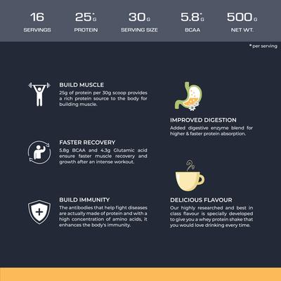 Nutrabay Gold Isolate Whey Protein Powder - Cafe Mocha Flavour 500 gm - Whey Proteins