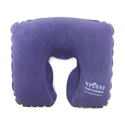 VIAGGI Inflatable C Shape Travel Neck Pillow - Blue - Pads And Pillows