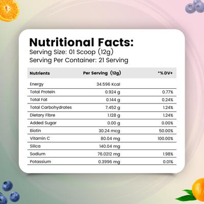 Nirvasa Plant Based Collagen Builder Powder - Berry Orange (Pack of 4 x 250 gm) 1's - Hair & Skin