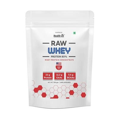 Healthvit Raw Whey Protein Concentrate - Unflavoured 750 gm - Whey Proteins