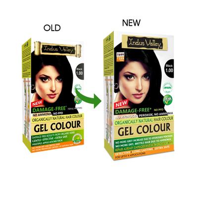 Indus Valley Organically Natural Gel Hair Colour Powder - Black 220 gm - Personal Care (Ayush)
