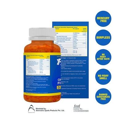 Fast&Up Promega Omega 3 Rich Fish Oil 1250 mg Softgel 60's - Omega Fish Oil Fatty Acids