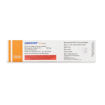 Enoxion 60mg Injection 0.6ml - Blood Clot-Ant
