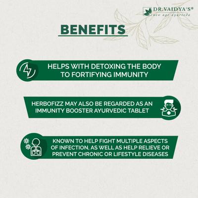 Dr.Vaidya's HerboFizz Amla 1000 mg Effervescent Tablet (Pack of 3 x 20's) - Speciality Medicines