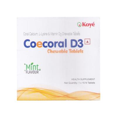 COECORAL D3 MINT FLAVOUR Chewable Tablet 15's - Supplements-Cal