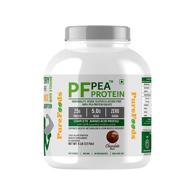 PureFoods PF Pea Protein Powder - Chocolate Flavour 2270 gm - Workout Essentials