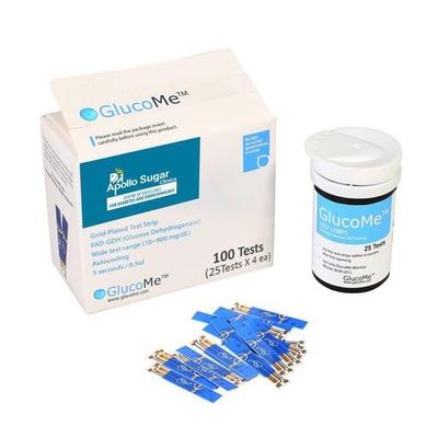 Apollo Sugar Glucome Test Strip 100's - Blood Glucose Monitors/Test Strips