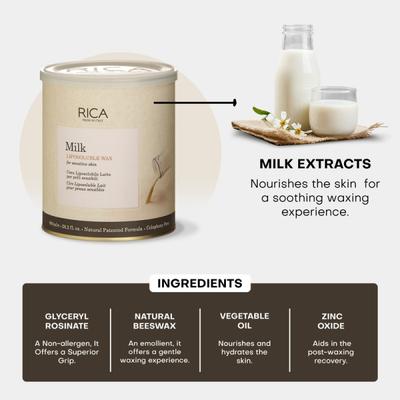 Rica Liposoluble Wax - Milk 800 ml - Shaving & Hair Removal
