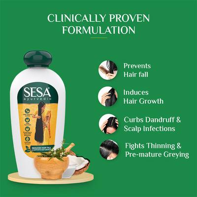 Sesa Hair Combo Pack (Sesa Ayurvedic Oil 200 ml + Sesa Ayurvedic Medicinal Shampoo 200 ml) - Personal Care (Ayush)