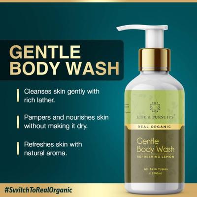 Life & Pursuits Real Organic Gentle Body Wash - Refreshing Lemon 200 ml - Shower Gels & Body Wash