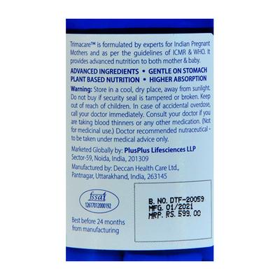 Plus Plus Lifesciences Trimacare 1 Veg Tablet 30's - Nutritional Supplements
