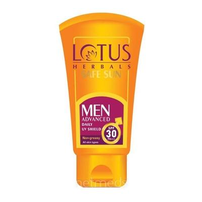 Lotus Herbals Safe Sun SPF 30 Pa+++ Men Advansed Daily UV Shield 100 gm - Face Sunscreen