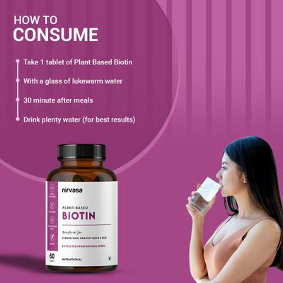Nirvasa Plant Based Biotin Tablet (Pack of 5 x 60's) 1's - Hair & Skin