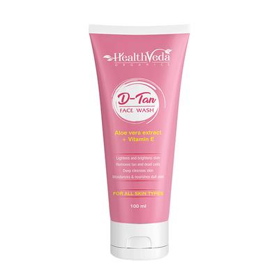 Health Veda D Tan Face Wash - Aloe Vera Extract + Vitamin E 100 ml - Face Washes