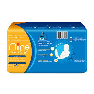Niine Naturally Soft Extra Long Sanitary Pads (Pack of 3 x 18's) - Sanitary Napkins