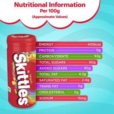 Skittles Original Candies Pouch - Fruit Flavour 33.6 gm - Nutritional Bars