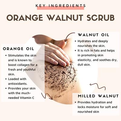 Essentia Extracts Face & Body Exfoliating Scrub - Orange Walnut 100 gm - Scrubs & Exfoliants