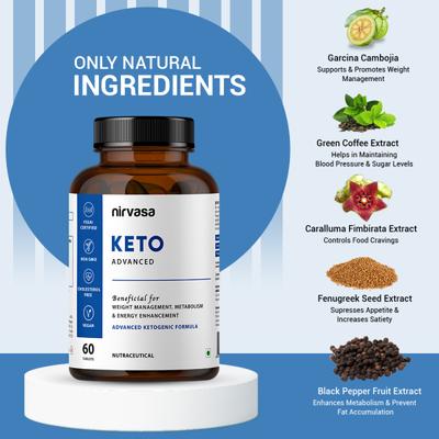 Nirvasa KETO Advanced Fat Cutter Tablet (Pack of 6 x 60's) 1's - Weight Loss