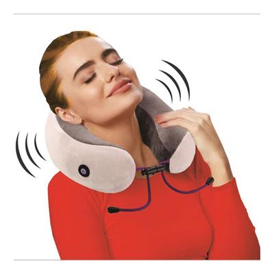 VIAGGI Vibrating Memory Foam Neck Massage Pillow (3 Mode) - Coffee Grey - Others Ortho Supports