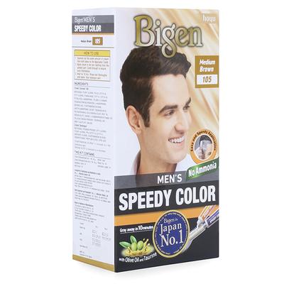 Bigen Men's Speedy Color - 105 Medium Brown 80 gm - Crème