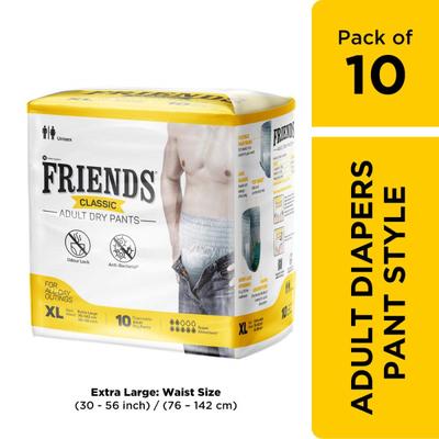 Friends Adult Dry Pants - Classic (XL) 10's - Adult Diapers & Pads