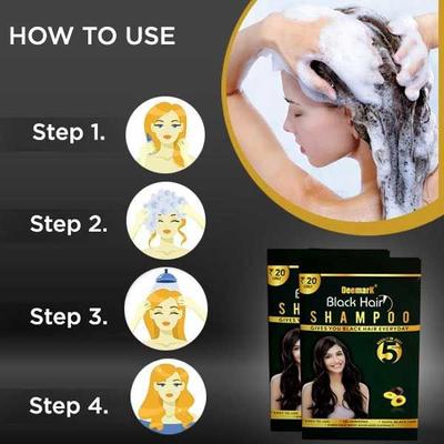 Deemark Black Hair Shampoo (Pack of 10 x 15 ml) - Personal Care (Ayush)