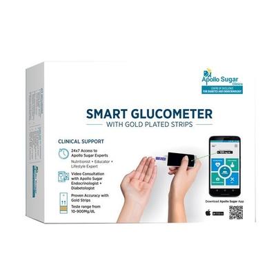 Apollo Sugar Glucome Glucometer with Test Strips 200's - Blood Glucose Monitors/Strips