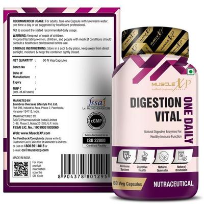 MuscleXP Digestion Vital One Daily Veg Capsule 60's - Digestive Health