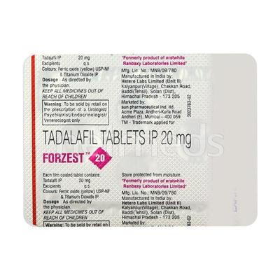 Forzest 20mg Tablet 4'S - Impotence/Erectile Dysfunction (Ed)