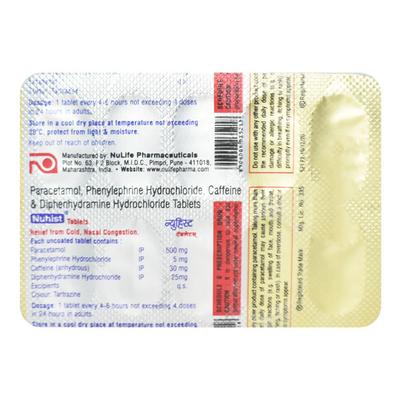 NUHIST TABLET 10'S - Cough And Cold-Cou