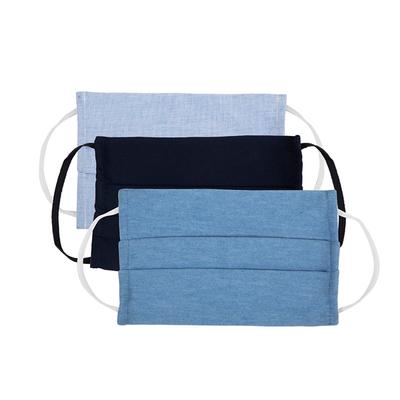 Faballey Cool Blue 2 Ply Pleated Reusable Mask Set (3 Pcs) - Face Mask