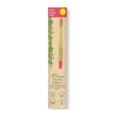 Dr.Morepen Organic Bamboo Adult Pink Toothbrush - Soft 1's - Toothbrushes