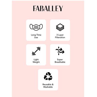 Faballey Lavender 3 Ply Balloon Reusable Mask Set (2 Pcs) - Face Mask