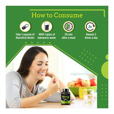 Nutrafirst Biotin 5000 mcg Capsule 60's - Hair & Skin