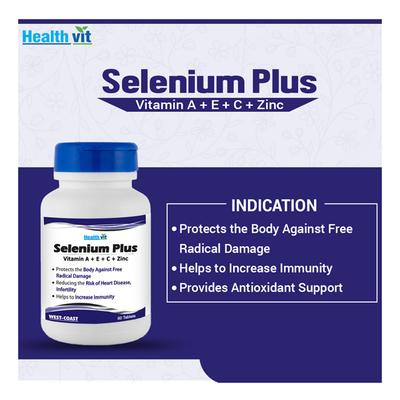 HealthVit Selenium Plus (Vitamins A C E Zinc) Tablet 60's - Multi-Vitamins