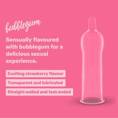 Durex Sensually Flavoured Condoms - Bubblegum 10's - Plain/Flavoured Condoms