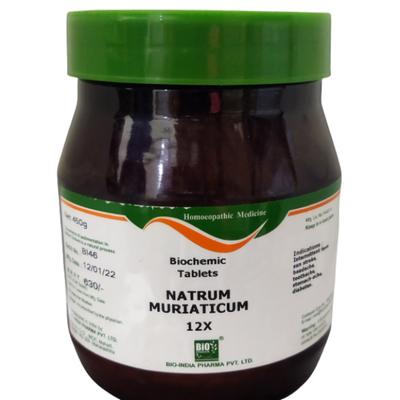 Bio-India's Biochemic Tablet - Natrum Muriaticum 12X 450 gm - Speciality Medicine