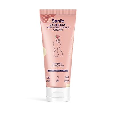 Sanfe Back & Bum Anti-Cellulite Cream - Coconut & Peach Extracts 100 gm - Lotions & Creams
