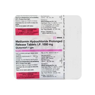 Gluformin I 1gm Tablet 15'S - Diabetes-Ant