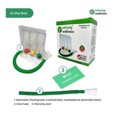 Sahyog Wellness Respiratory Three Balls Breathing Lung Exerciser - Two Tubes - Respiratory Care Devices