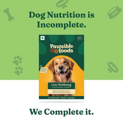Pawsible Foods Core Wellbeing Nutritional Topper Dog Food Sachets (Pack of 15 x 3.3 g) - Petfood