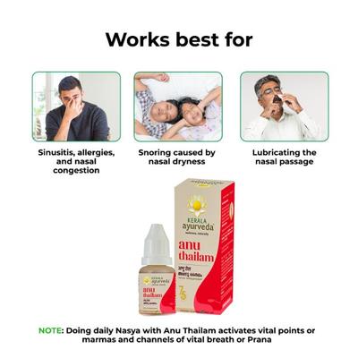 Kerala Ayurveda Anu Thailam 10 ml - Speciality Medicines